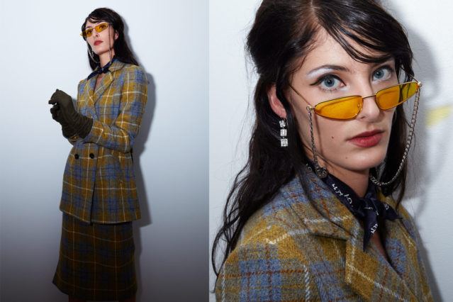 Model Annie Tice photographed backstage at Calvin Luo Fall 2018. Photography by Alexander Thompson for Ponyboy magazine.