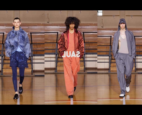 The Saul Nash SS 2027 'STANCE' menswear collection. Opener.