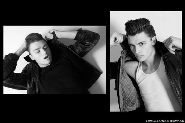 Model Tyler Rix from the Fusion Agency NYC, spread for Ponyboy magazine, featuring men's style, fashion, rockabilly, 1950's. Photography by Alexander Thompson.