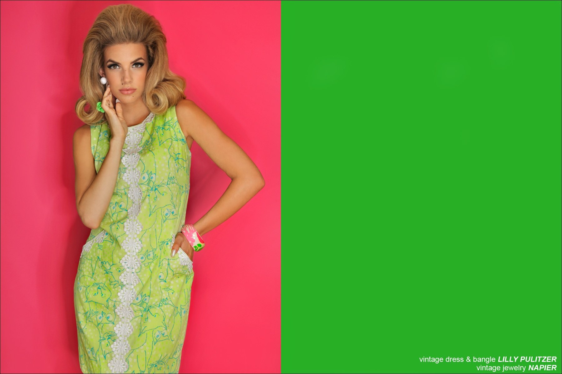 Greta Hanza in a vintage LIlly Pulitzer shift, photographed by Alexander Thompson for Ponyboy Magazine.