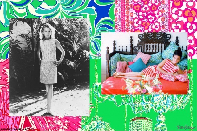 Photos of vibrant Lilly Pulitzer designs for Ponyboy Magazine.