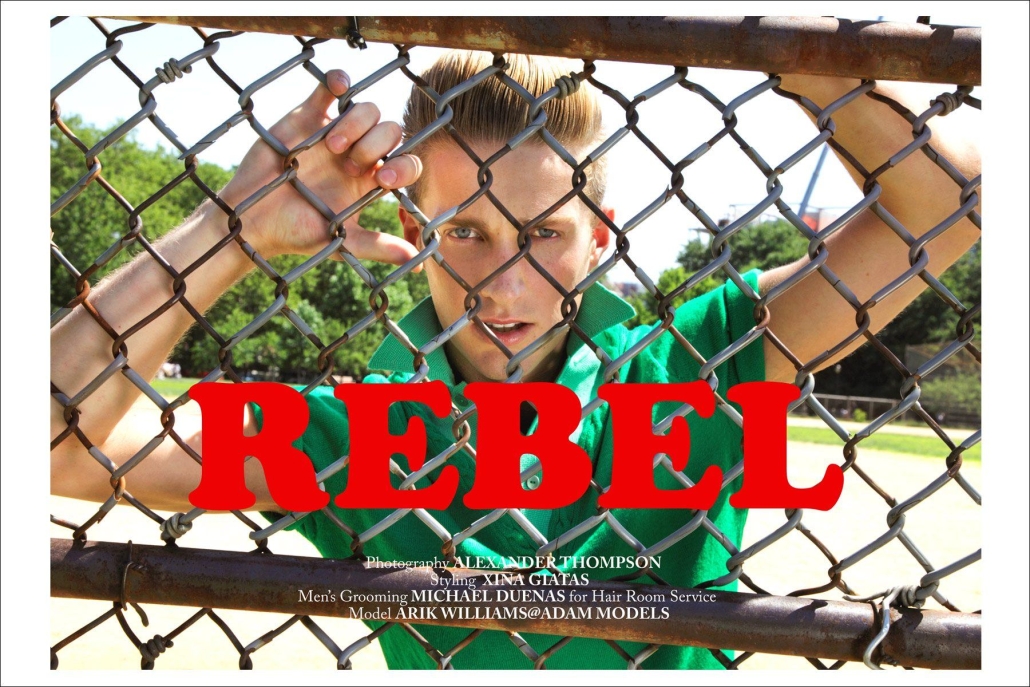 Arik Williams wears vintage knit from 10 Ft. Single NYC for the editorial "Rebel" for Ponyboy magazine, featuring men's vintage style, Rockabilly, 50's, men's fashion. Photography by Alexander Thompson.