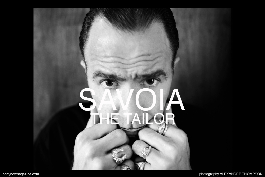 Savoia The Tailor photographed in New York City's East Village for Ponyboy Magazine by Alexander Thompson.