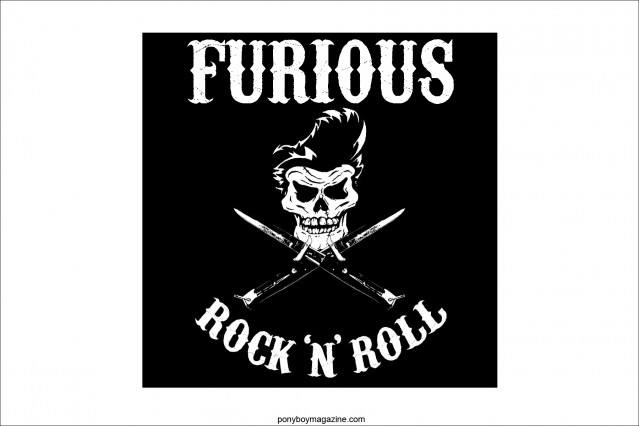 Furious rock'n'roll logo. Ponyboy Magazine.