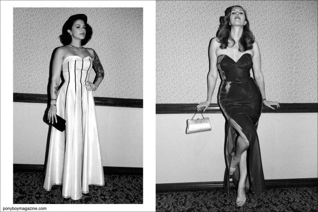 Full length 1950's style evening gowns photographed at the Viva Las Vegas rockabilly weekender by Alexander Thompson for Ponyboy Magazine.