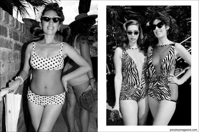1950's style vintage women's swimsuits photographed at the Viva Las Vegas 17 rockabilly pool party by Alexander Thompson for Ponyboy Magazine.