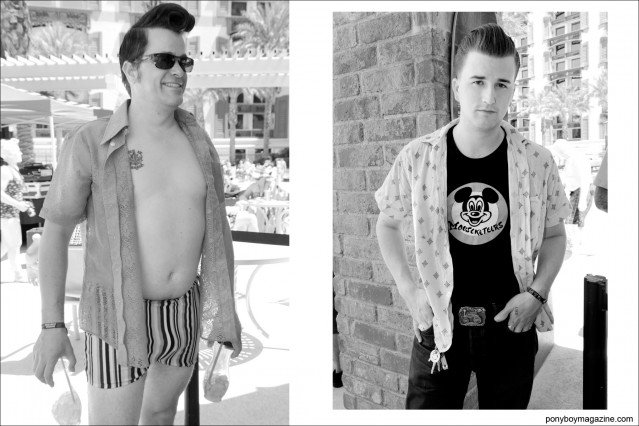 1950's rockabilly men's style, photographed at the annual Viva Las Vegas pool party by Alexander Thompson for Ponyboy Magazine.