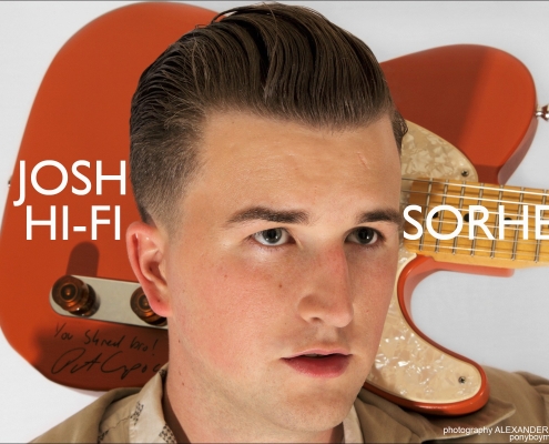 Josh Hi-Fi Sorheim, rockabilly musician with the Wild Records Label in Hollywood, California. Portrait by Alexander Thompson for Ponyboy Magazine.