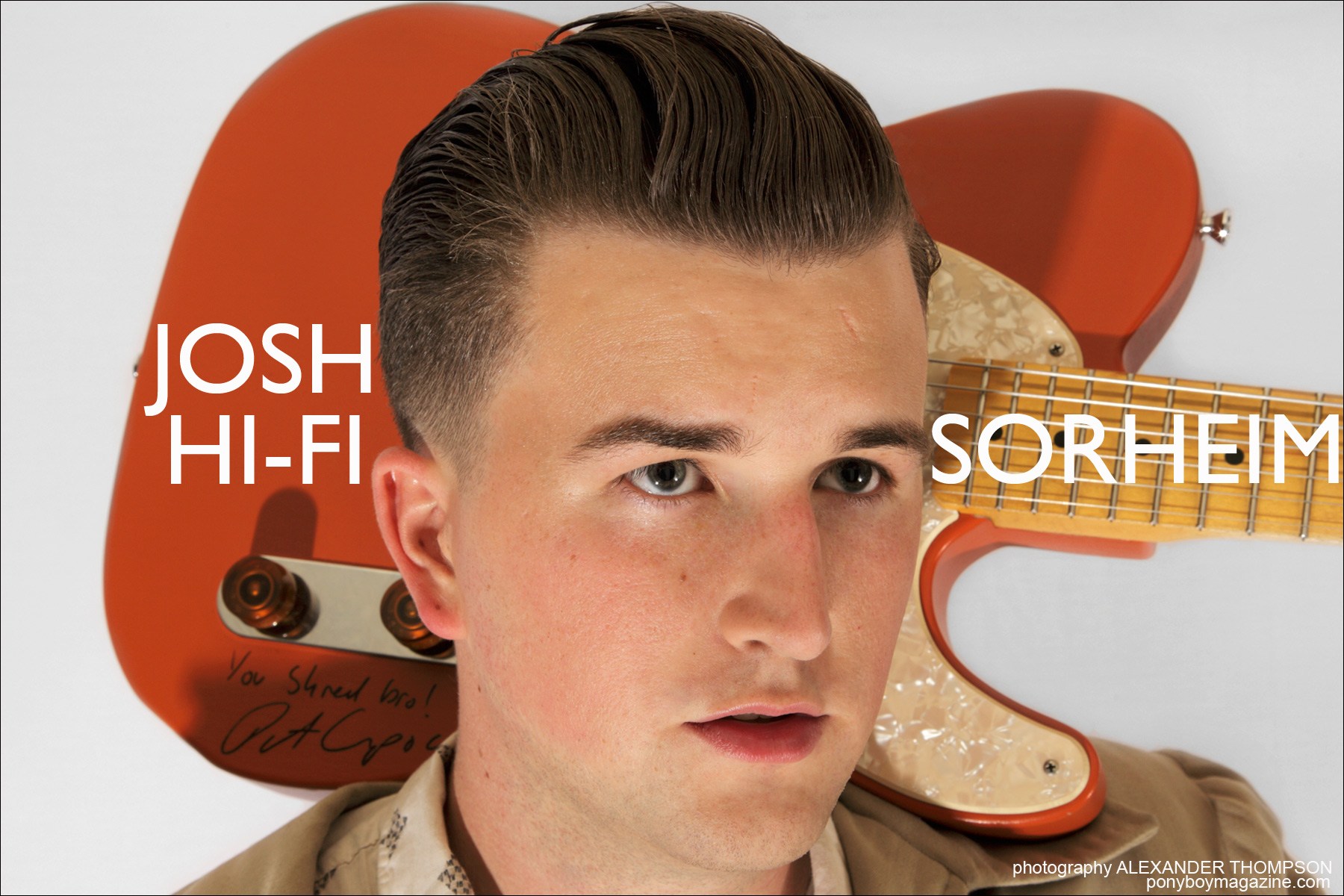 Josh Hi-Fi Sorheim, rockabilly musician with the Wild Records Label in Hollywood, California. Portrait by Alexander Thompson for Ponyboy Magazine.