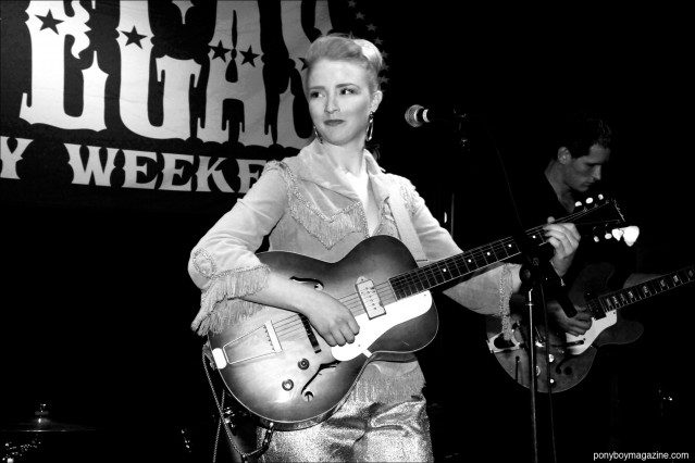 Mary Simich onstage at Tom Ingram's Viva Las Vegas 17 rockabilly weekender. Photographed for Ponyboy Magazine by Alexander Thompson.