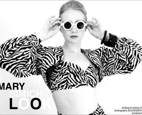 Mary Simich for Ponyboy Magazine. Clothing and styling by Chris Simich. Photographed by Alexander Thompson.