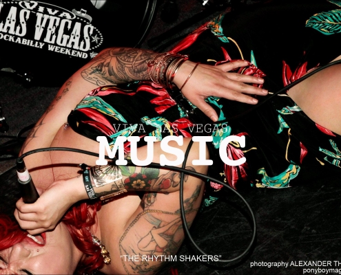 The Rhythm Shakers, a rockabilly band on the Wild Records label, perform at Tom Ingram's Viva Las Vegas 17 rockabilly weekender. Photographed for Ponyboy Magazine by Alexander Thompson.