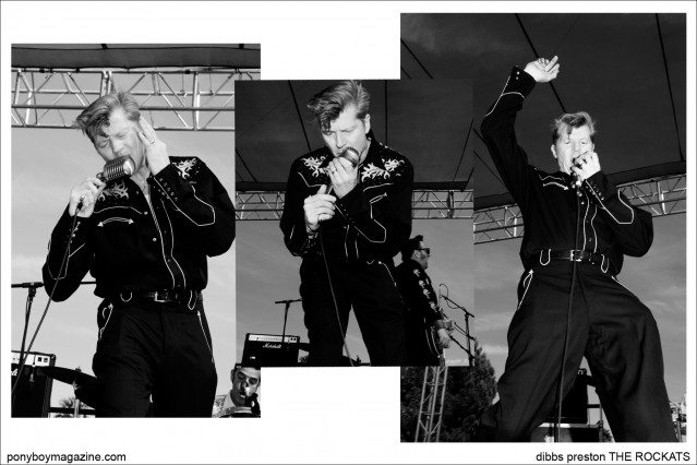 Dibbs Preston, lead singer for rockabilly band The Rockats, performs onstage at Tom Ingram's Viva Las Vegas 17 weekender. Photographed for Ponyboy Magazine by Alexander Thompson.