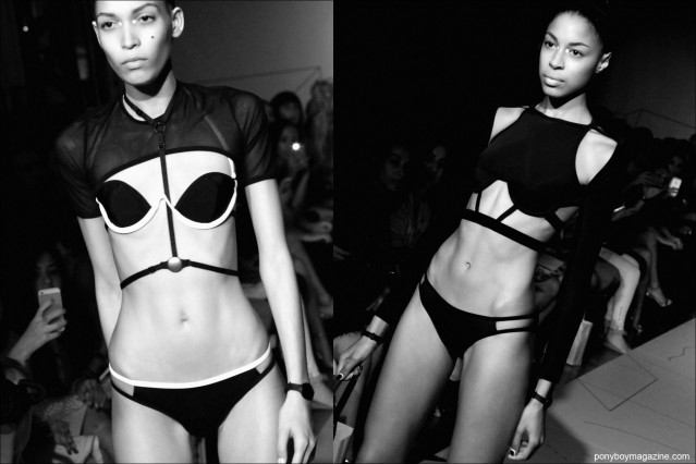 Sexy 2 piece creations by Chromat S/S15, photographed at New York's Standard by Alexander Thompson for Ponyboy Magazine.