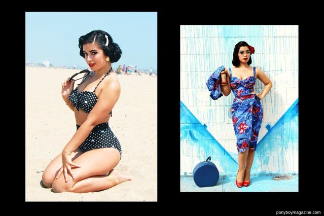 Beach photos of Jasmin Rodriguez, also known as Vintage Vandal. Ponyboy Magazine.