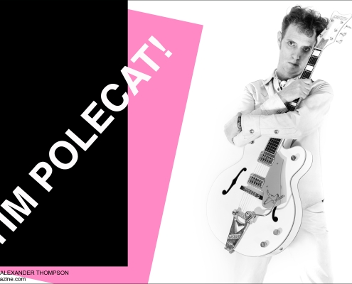 Tim Polecat, lead singer for neo-rockabilliy band The Polecats, photogrpahed by Alexander Thompson for Ponyboy Magazine in New York City.