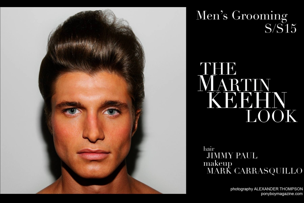 Model Tyler James with Q Model Management, photographed backstage at Martin Keehn S/S15. Hair by Jimmy Paul and makeup by Marc Carrasquillo. Photographed for Ponyboy Magazine by Alexander Thompson.