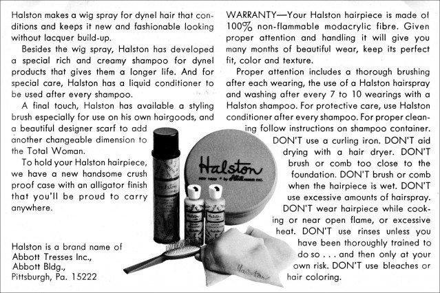 Copy for the Halston wig booklet. Ponyboy Magazine.