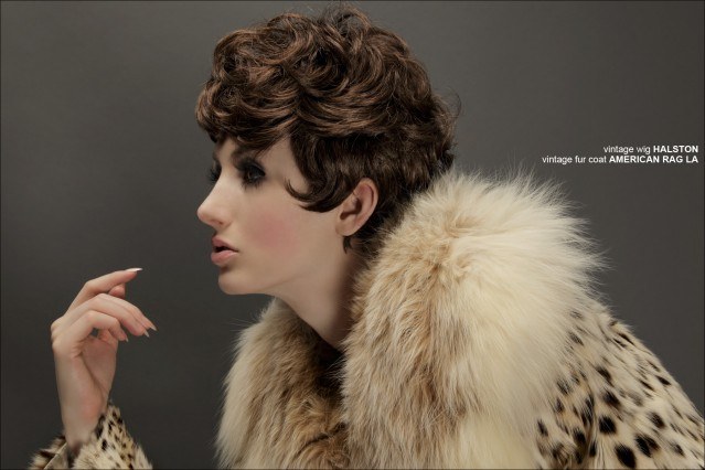 The beautiful Stella Rose Saint Clair in a vintage Halston wig. Photographed for Ponyboy Magazine by Alexander Thompson.