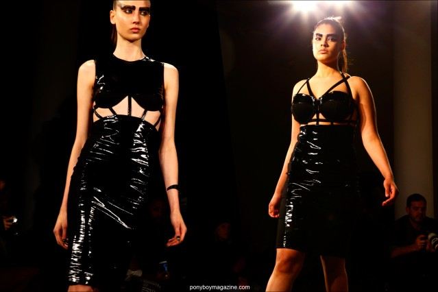 Fetish inspired dresses at Chromat F/W15 collection at Milk Studios in New York City. Photos by Alexander Thompson for Ponyboy magazine.