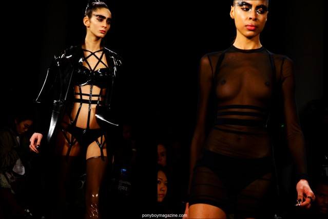 Futuristic fetish inspired designs at Chromat F/W15 collection in New York City. Photographs by Alexander Thompson for Ponyboy magazine.