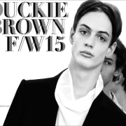 Opening spread for Ponyboy magazine backstage Duckie Brown F/W15 feature, with a photo of male model Charlie James. Photographs by Alexander Thompson.