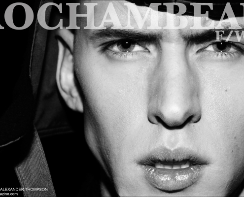 Male model Leon, photographed backstage by Alexander Thompson for Ponyboy magazine, at Rochambeau F/W15 menswear collection in New York City.