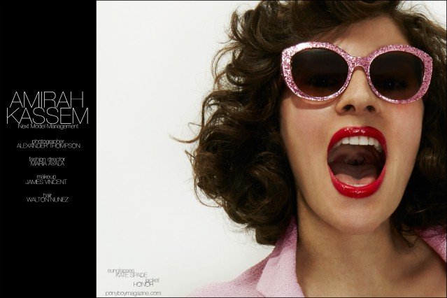 Amirah Kassem wears Kate Spade sunglasses, photographed by Alexander Thompson for Ponyboy magazine.