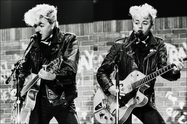 Two images of Stray Cats frontman Brian Setzer, photographed by Manfred Becker. Ponyboy magazine.