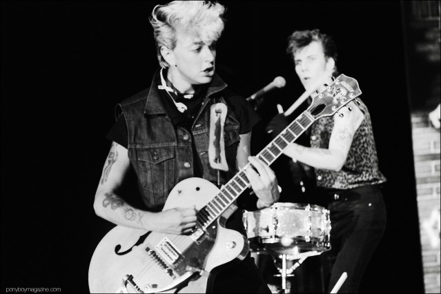 Brian Setzer, lead singer for 80's rockabilly band Stray Cats, photographed by Manfred Becker. Ponyboy magazine.