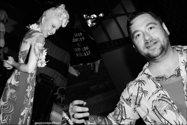 Katie Bickert and dj Dirty Dan photographed at rockabilly weekender Hula Rock Vol 2 in New York City. Photography by Alexander Thompson for Ponyboy magazine.