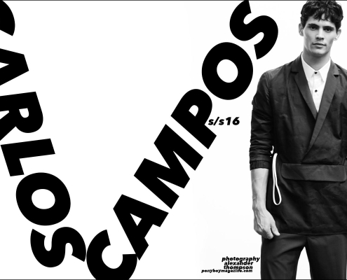 Male model Alex Treutel photographed at Carlos Campos Spring/Summer 2016 presentation by Alexander Thompson for Ponyboy magazine in New York City.