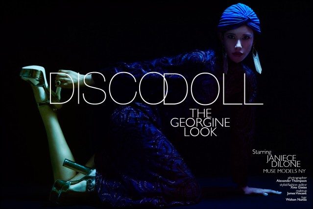 Disco Doll, womenswear editorial featuring the Fall/Winter 2015 collection from Georgine. Photographed by Alexander Thompson for Ponyboy magazine, starring Janiece Dilone from Muse Models NY.