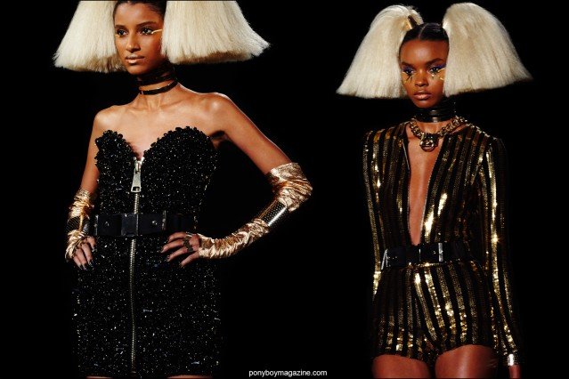 Glittery creations on the Blonds Spring/Summer 2016 runway, photographed by Alexander Thompson for Ponyboy magazine.