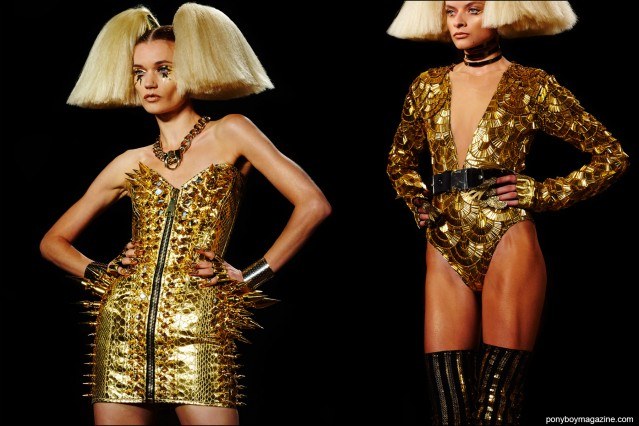 Gold creations on the Blonds Spring/Summer 2016 runway, photographed by Alexander Thompson for Ponyboy magazine.