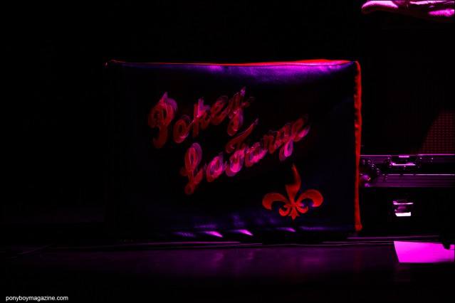 Detail shot of stage at Pokey LaFarge concert at Bowery Ballroom in New York City. Photograph by Alexander Thompson for Ponyboy magazine.