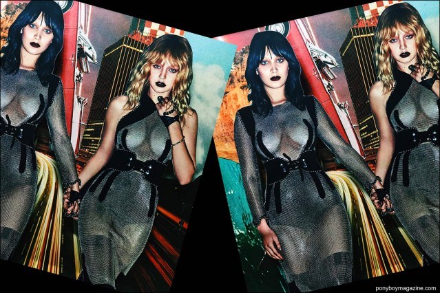 Collage artwork of Bella and Gigi Hadid images by Patrick Keohane for RS Theory. Ponyboy magazine.