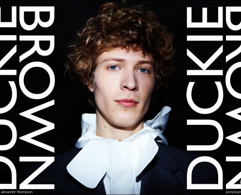 Male model Sven de Vries photographed by Alexander Thompson, backstage at Duckie Brown F/W16 menswear show. Ponyboy magazine.