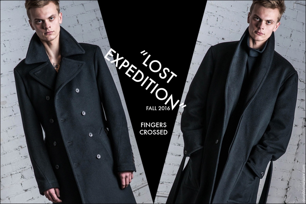 Fingers Crossed Fall 2016 menswear lookbook, photographed by Masataka Suemitsu, starring model Ian Weglarz. Ponyboy magazine.