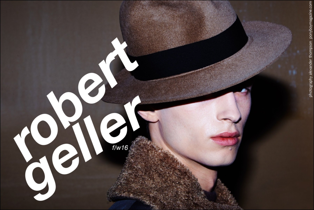 Model Zach Troost photographed backtage in Robert Geller F/W16 menswear by Alexander Thompson for Ponyboy magazine.