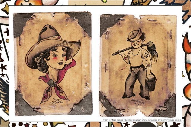 From the newly released publication, Vintage Tattoo Flash by Jonathan Shaw, from Powerhouse Books. Ponyboy magazine.