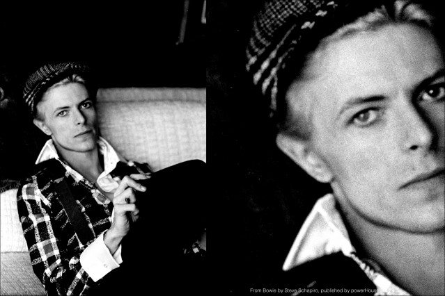 A black and white portrait of David Bowie, from the powerHouse book, Bowie by Steve Schapiro. Ponyboy magazine.