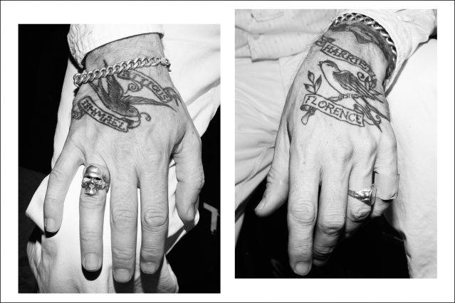 Detail shots of musician C.W. Stoneking's tattooed hands. Photography by Alexander Thompson for Ponyboy magazine.