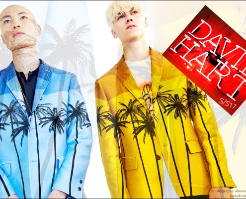 Model Sean Swanson photographed by Alexander Thompson, backstage at the David Hart S/S17 menswear show. Ponyboy magazine.