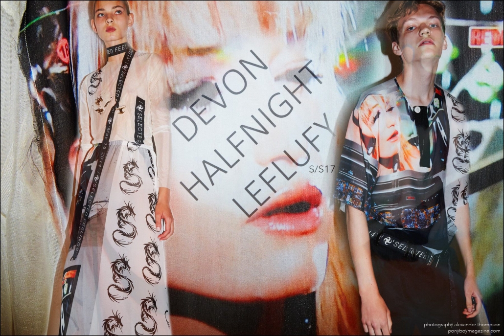 The Devon Halfnight Leflufy Spring/Summer 2017 show. Photographed in New York City by Alexander Thompson for Ponyboy magazine.