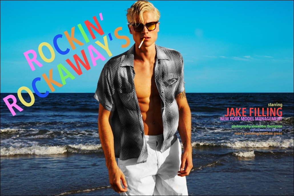 Jake Filling from New York Model Management photographed by Alexander Thompson for Ponyboy magazine menswear editorial, Rockin Rockaways.