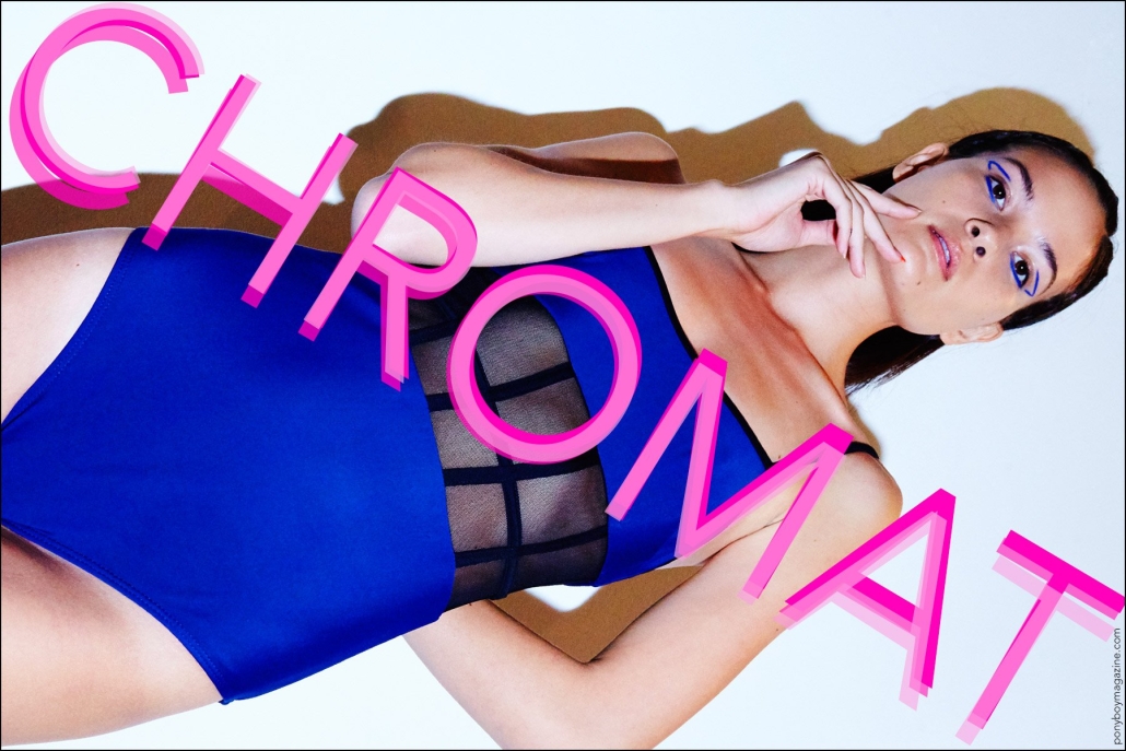 Model Monika McCarrick photographed backstage at Chromat Spring/Summer 2017 show at Milk Studios in New York City. Photography by Alexander Thompson for Ponyboy magazine.