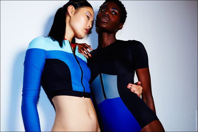 Model Chen Yu & Cleopatra Roberts for Chromat Spring/Summer 2017. Photographed at Milk Studios in New York City by Alexander Thompson for Ponyboy magazine.