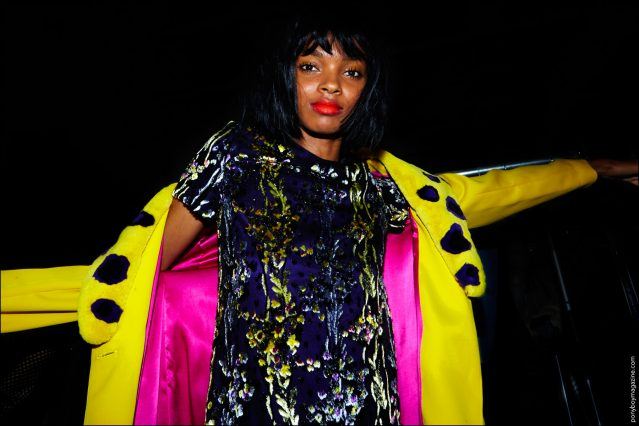 Model Djenice Duarte snapped backstage at the Georgine Spring/Summer 2017 show during NYFW. Photography by Alexander Thompson for Ponyboy magazine.