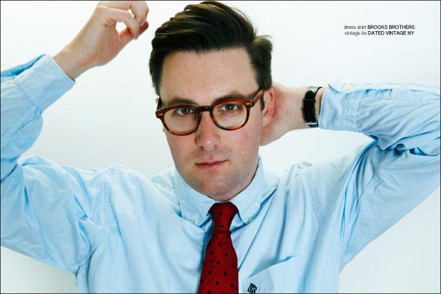 Musician Nick Waterhouse photographed in a Brooks Brothers dress shirt for Ponyboy magazine. Photography by Alexander Thompson.